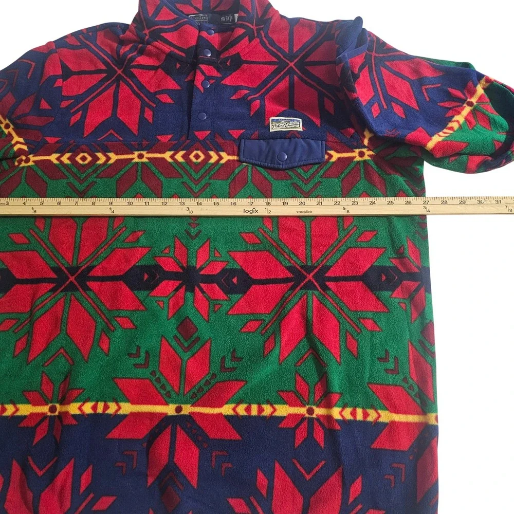 Polo Ralph Lauren Fair Isle Nordic Fleece Pullover Snap Jacket Multi Color XXL